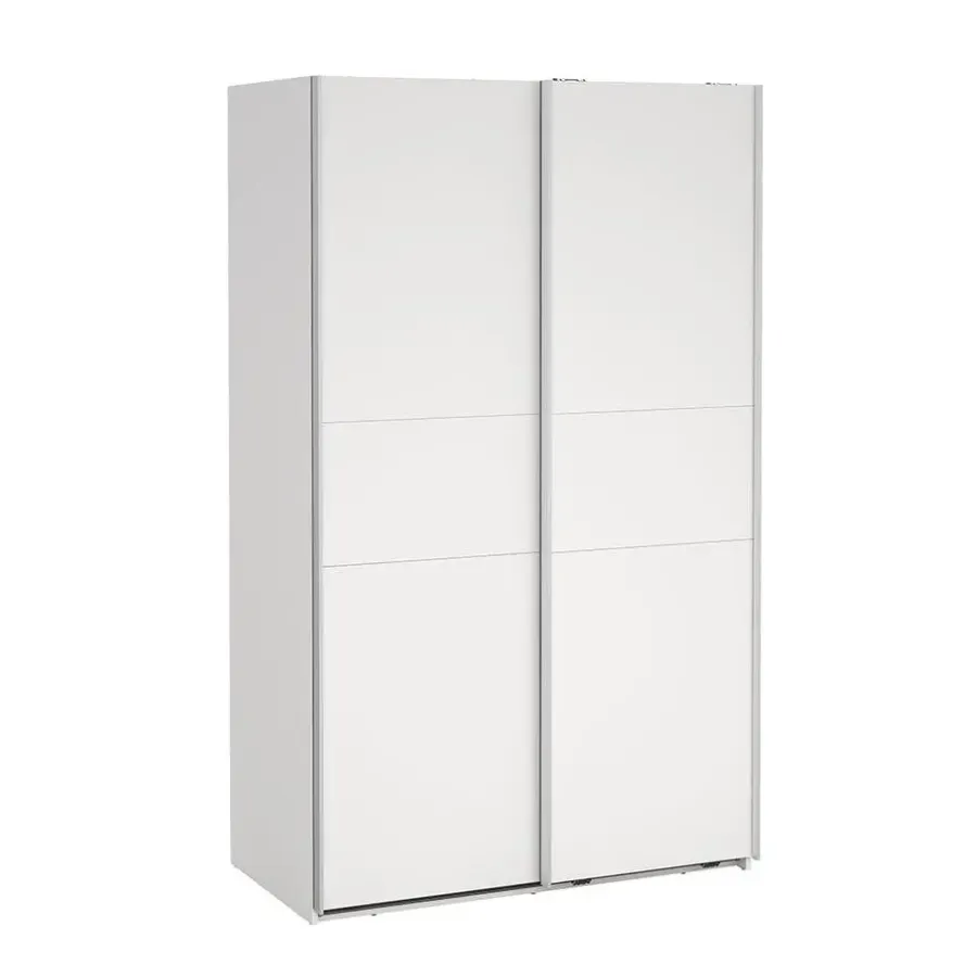 Draaideurkasten-Hioshop Como schuifdeurkast 2 deuren 120x200cm wit