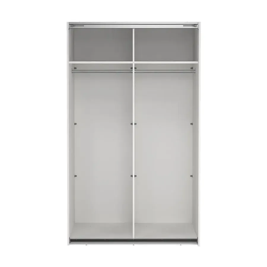 Draaideurkasten-Hioshop Como schuifdeurkast 2 deuren 120x200cm wit