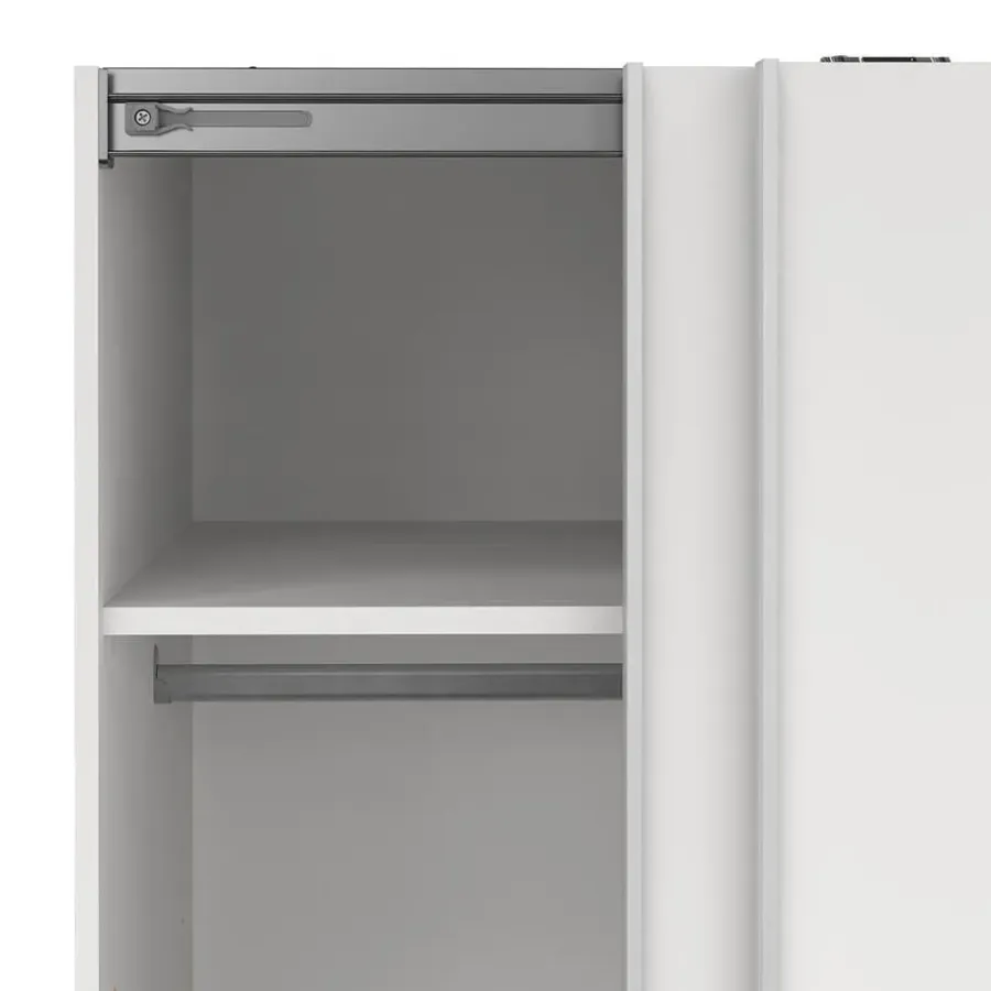 Draaideurkasten-Hioshop Como schuifdeurkast 2 deuren 120x200cm wit