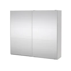 Hioshop Como schuifdeurkast 2 deuren met spiegel 245x220cm wit