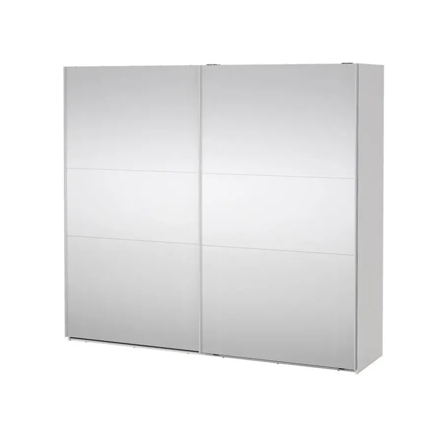 Hioshop Como schuifdeurkast 2 deuren met spiegel 245x220cm wit