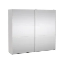 Hioshop Como schuifdeurkast 2 deuren met spiegel 245x220cm wit