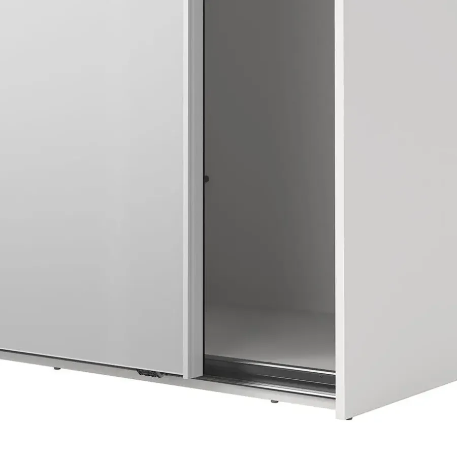 Hioshop Como schuifdeurkast 2 deuren met spiegel 245x220cm wit