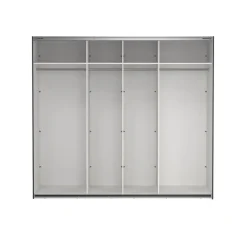 Hioshop Como schuifdeurkast 2 deuren met spiegel 245x220cm mat grijs