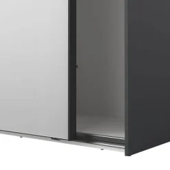 Hioshop Como schuifdeurkast 2 deuren met spiegel 245x220cm mat grijs