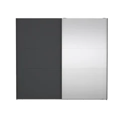 Hioshop Como schuifdeurkast 2 deuren 245x220cm mat grijs
