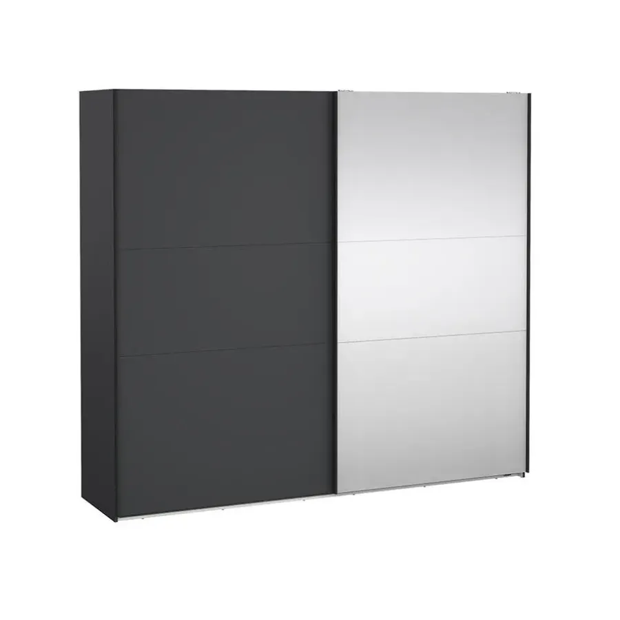 Hioshop Como schuifdeurkast 2 deuren 245x220cm mat grijs