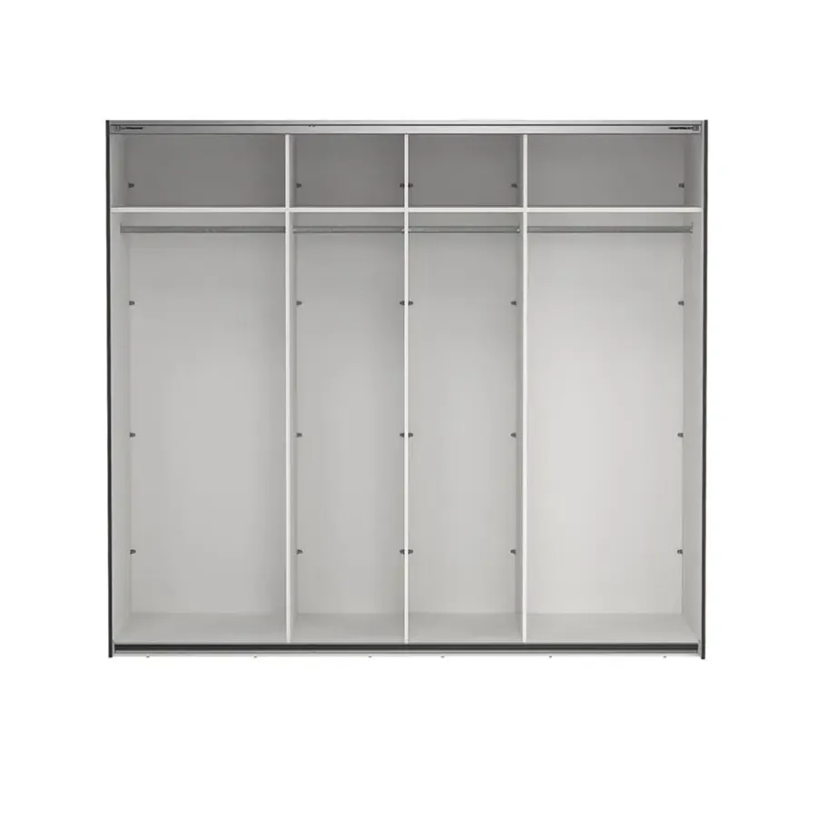 Hioshop Como schuifdeurkast 2 deuren 245x220cm mat grijs