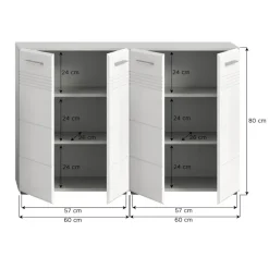 Badmeubelsets-Merkloos Hioshop Copa badkamer C7 wit hoogglans- lichtgrijs