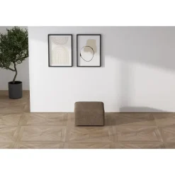 Merkloos Hioshop Cubic poef bruin