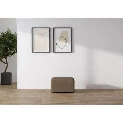 Merkloos Hioshop Cubic poef bruin