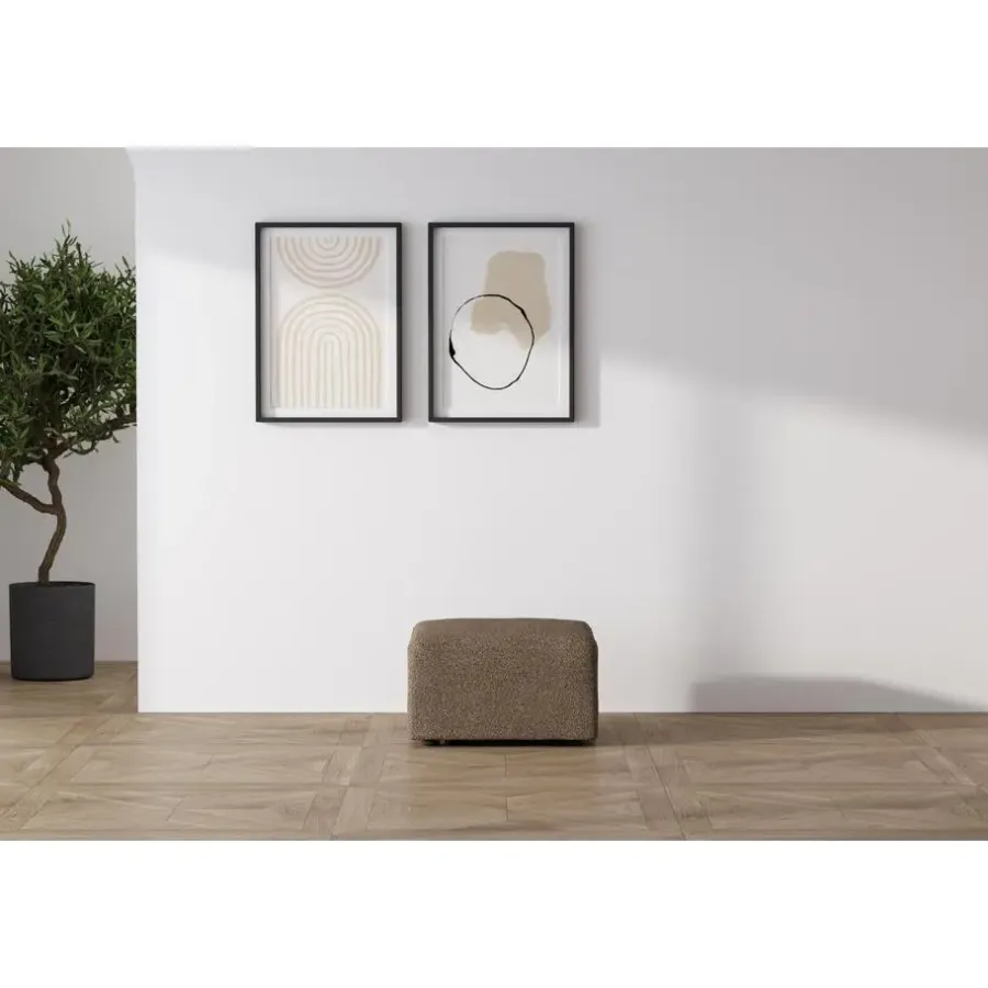 Merkloos Hioshop Cubic poef bruin