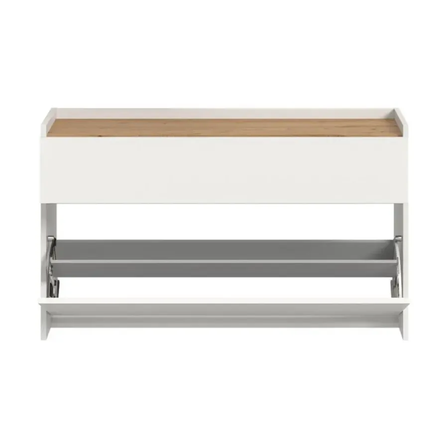 Schoenenkasten-Merkloos Hioshop Drive schoenenkast 1 vouwdeur- 1 lade wit