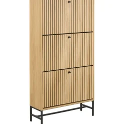 Schoenenkasten-Hioshop Dylan schoenenkast 3 lades natuur