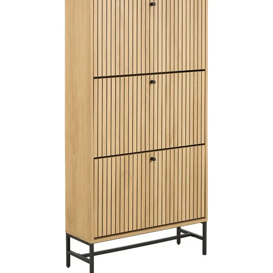 Schoenenkasten-Hioshop Dylan schoenenkast 3 lades natuur