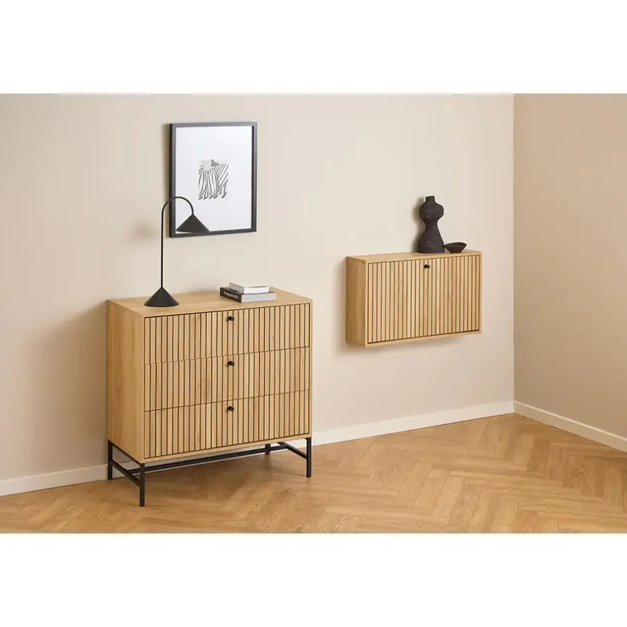 Hioshop Dylan schoenenkast 1 lade natuur