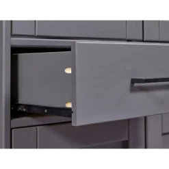 Hioshop Forenzo vitrinekast 4 deuren- 2 lades grijs- natuur