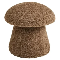 Poefen-Merkloos Hioshop Gida poef Ø45cm imitatiebont bruin