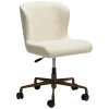 Bureaustoelen|Bureaustoelen-Merkloos Hioshop Glam Dan-Form kantoorstoel bouclé offwhite