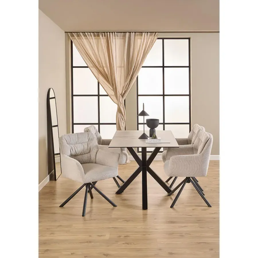 Rechthoekige Eettafels|Industriële Eettafels-Hioshop Heaven eetkamertafel 80x135cm grijs