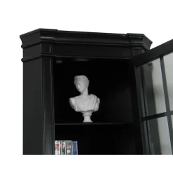 Buffetkasten-Hioshop Hoekvitrinekast hoekkast zwart antiek patine barok Mozart