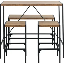 Bartafels-Hioshop Hugo bartafel set tafel- bank en 2 stoelen natuur