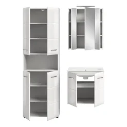 Merkloos Hioshop Ice badkamer I77 inclusief verlichting wit hoogglans- wit