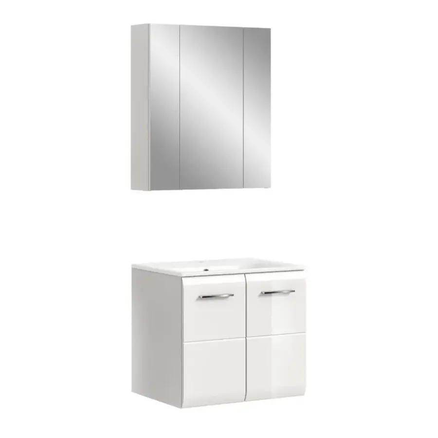 Badmeubelsets-Merkloos Hioshop Ice badkamer I63 wit hoogglans- wit