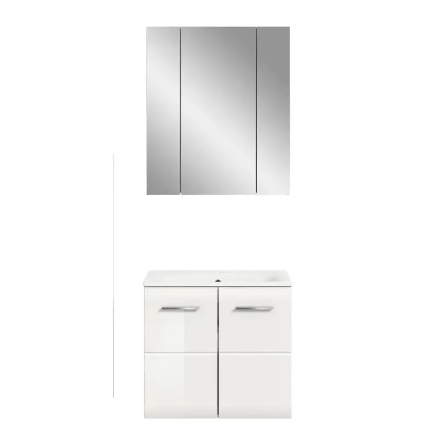 Badmeubelsets-Merkloos Hioshop Ice badkamer I63 wit hoogglans- wit