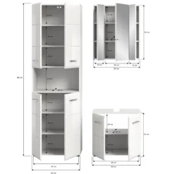 Merkloos Hioshop Ice badkamer I65 wit hoogglans- wit