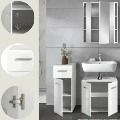 Merkloos Hioshop Ice badkamer I76 wit hoogglans- wit