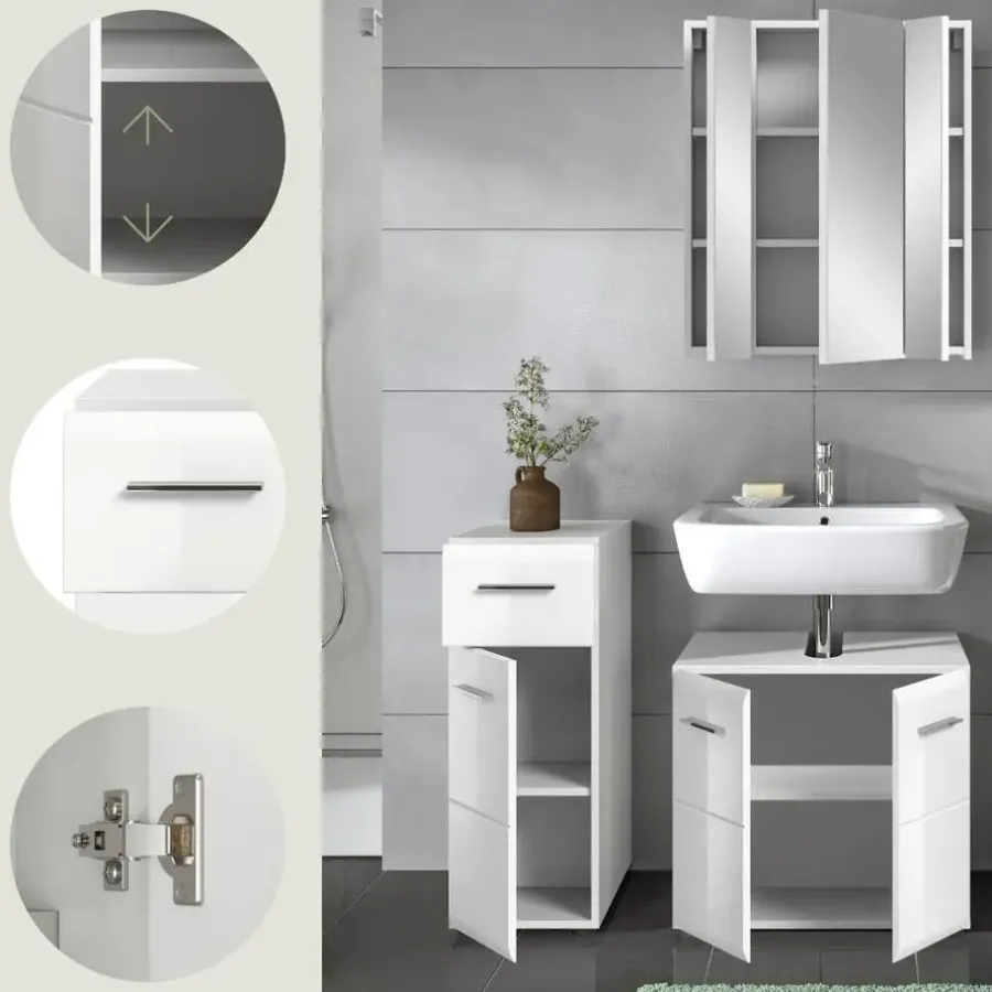 Merkloos Hioshop Ice badkamer I76 wit hoogglans- wit