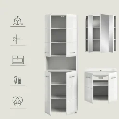 Merkloos Hioshop Ice badkamer I61 wit hoogglans- wit