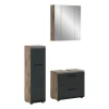 Badmeubelsets-Merkloos Hioshop Ice badkamer I24 zwart mat- eiken decor