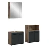 Badmeubelsets-Merkloos Hioshop Ice badkamer I12 zwart mat- eiken decor