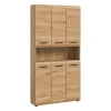Merkloos Hioshop Ice badkamerkast 6 deuren- 1 plank eiken decor