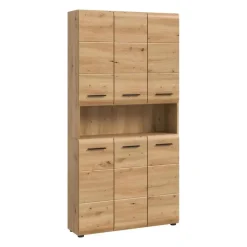 Merkloos Hioshop Ice badkamerkast 6 deuren- 1 plank eiken decor