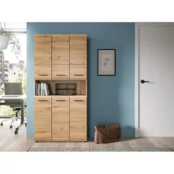 Merkloos Hioshop Ice badkamerkast 6 deuren- 1 plank eiken decor