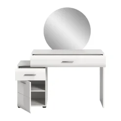 Merkloos Hioshop Ice kaptafel inclusief spiegel 1 deur- 2 lades wit hoogglans- wit