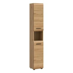 Hoge Kasten-Merkloos Hioshop Ice kolomkast 2 deuren- 1 plank eiken decor