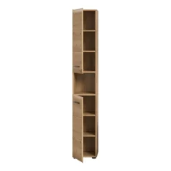 Hoge Kasten-Merkloos Hioshop Ice kolomkast 2 deuren- 1 plank eiken decor