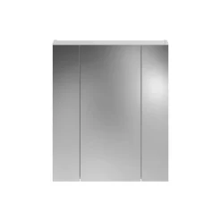 Spiegelkasten-Merkloos Hioshop Ice spiegelkast inclusief verlichting 3 spiegeldeuren wit hoogglans-