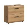 Merkloos Hioshop Ice wastafel 2 lades eiken decor