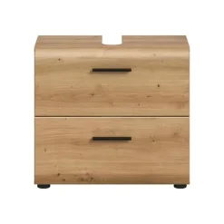 Merkloos Hioshop Ice wastafel 2 lades eiken decor