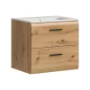 Merkloos Hioshop Ice wastafel inclusief was 2 lades eiken decor