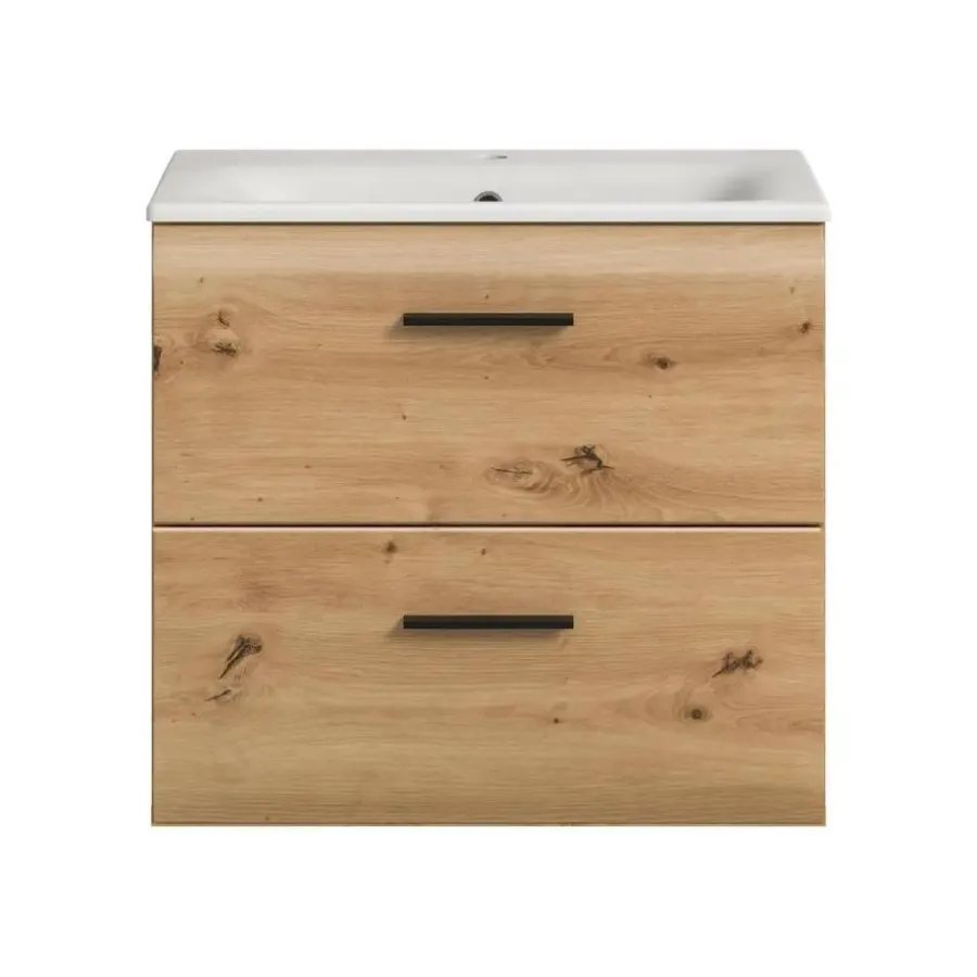Merkloos Hioshop Ice wastafel inclusief was 2 lades eiken decor