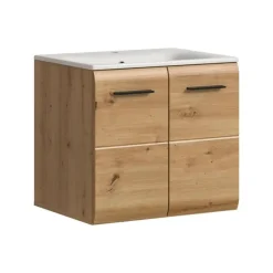 Wastafelkasten-Merkloos Hioshop Ice wastafel inclusief was 2 deuren eiken decor