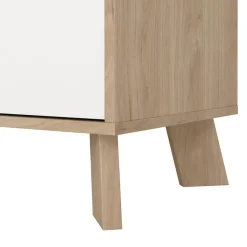 Hioshop Ikast dressoir 4 deuren- 1 lade eiken decor- wit