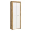 Hioshop Jam schoenenkast 2 deuren wit- eik decor