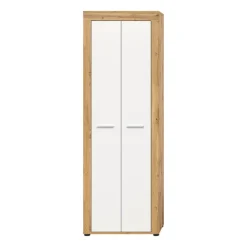 Hioshop Jam schoenenkast 2 deuren wit- eik decor